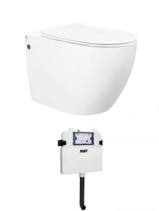 Voghera Rimless Flushing Wall Faced Toilet Suite Gloss White