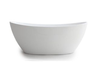 1660mm Double High Back Freestanding Bath Matte White