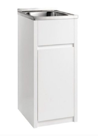 Laundry Tub 390mm with Cabinet Finger Pull 25L
