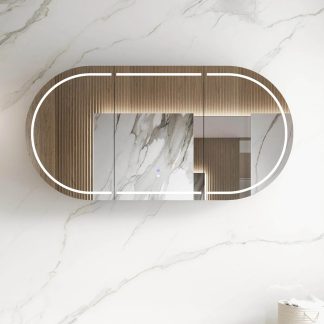 Bondi Led Shaving Cabinet 1800 x 900 Natural Oak Premium Edition