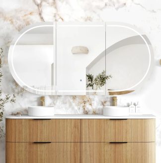 Bondi Led Shaving Cabinet 1800 x 900 Woodland Oak Premium Edition