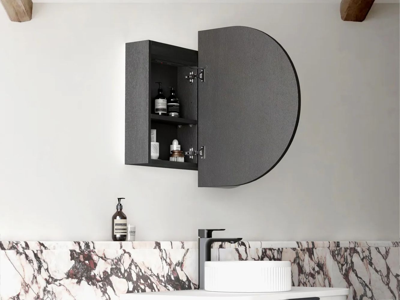 Bondi Led Shaving Cabinet Premium Edition Black Oak 900 x 600 - Image 7
