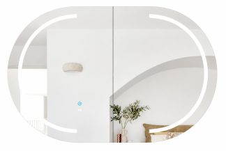 Bondi Led Shaving Cabinet 900 x 600 Natural Oak Premium Edition