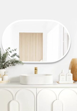 Noosa White Metal Frame Led Mirror 900 x 600