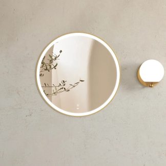 Bondi Gold Metal Frame Led Mirror 800