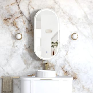 Noosa Led Shaving Cabinet 450 x 900 Matte White Premium Edition
