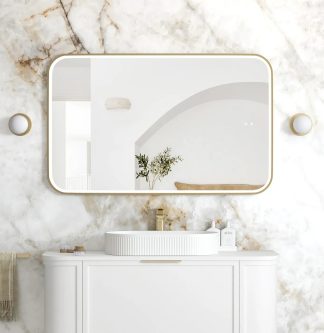 Newport Gold Metal Frame Led Mirror 1200 x 750