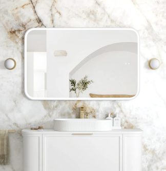 Newport White Metal Frame Led Mirror 1200 x 750