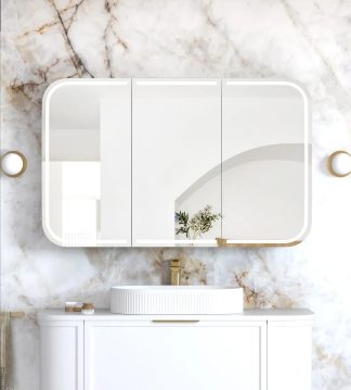 Newport Led Shaving Cabinet 1200 x 750 Matte White Premium Edition