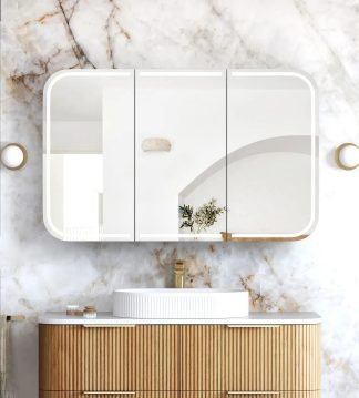 Newport Led Shaving Cabinet 1200 x 750 Woodland Oak Premium Edition