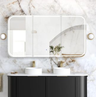 Newport Led Shaving Cabinet 1500 x 750 Black Oak Premium Edition