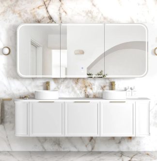 Newport Led Shaving Cabinet 1800 x 750 White Premium Edition