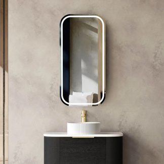 Newport Led Shaving Cabinet 450 x 900 Black Oak Premium Edition