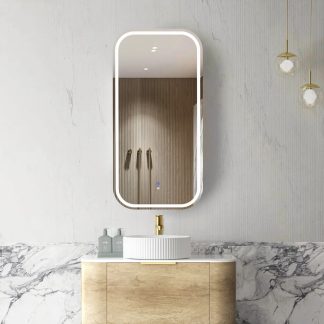 Newport Led Shaving Cabinet 450 x 900 Natural Oak Premium Edition