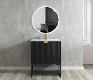 Marlo Wave Matte Black 750 Free Standing Vanity