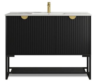 Marlo Wave Matte Black 1200 Free Standing Vanity