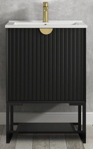 Marlo Wave Matte Black 600 Free Standing Vanity