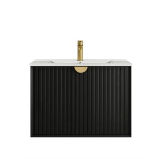 Marlo Wave Matte Black 750 Wall Hung Vanity