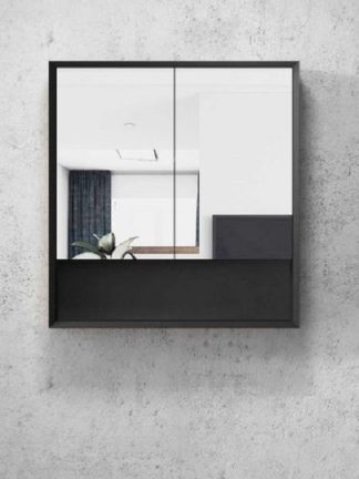 Marlo Matte Black 750mm Shaving Cabinet