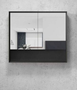 Marlo Matte Black 900mm Shaving Cabinet