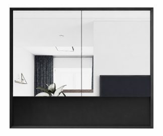 Marlo Matte Black 900mm Shaving Cabinet
