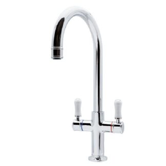 Sylva Twinner Sink Mixer Chrome-White