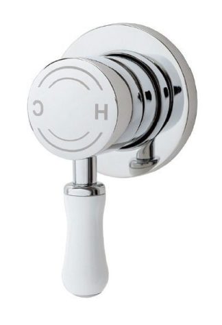 Hampton Shower Bath Mixer White Chrome