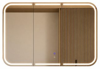 Newport Led Shaving Cabinet 1200 x 750 Natural Oak Premium Edition