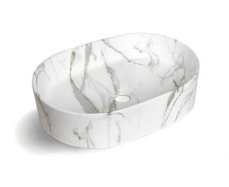 Quay Oval Above Counter Basin Gloss Carrara