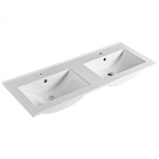 Ceramic Vanity Top White 1200mm Double Bowl