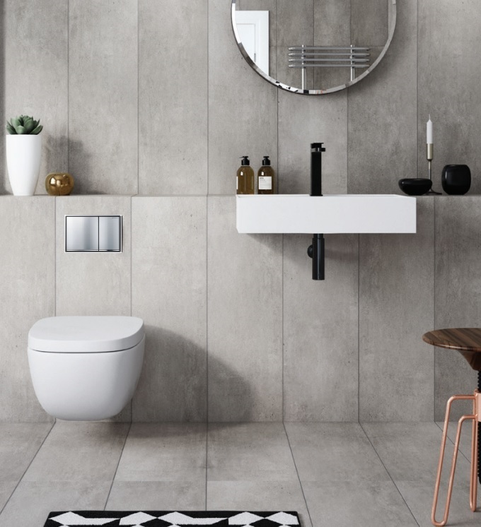 Sigma 60 Dual Flush Square Brushed Chrome - Image 2