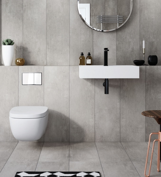 Sigma 60 Dual Flush Square White Glass - Image 2