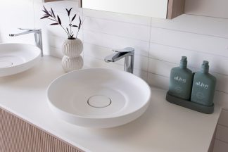 Flume Above Counter Cast Marble Basin Matte White