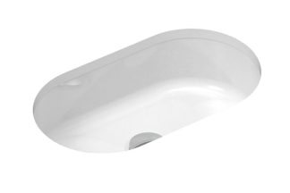 Isla Solid Surface Under Counter Basin Gloss White