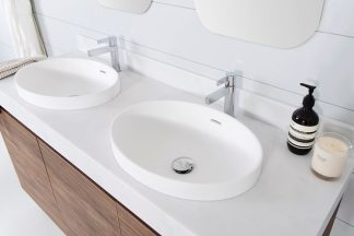 Ozera Solid Surface Semi Inset Basin Matte White