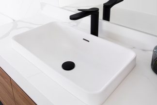 Zeya Solid Surface Semi Inset Basin Matte White