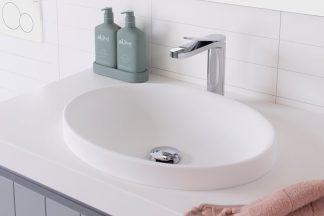 Dignity Solid Surface Semi Inset Basin Matte White