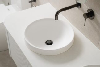 Respect Solid Surface Semi Inset Basin Matte White
