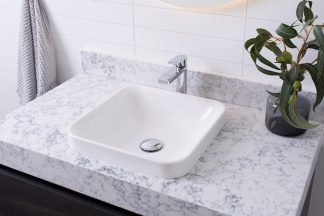 Truth Solid Surface Semi Inset Basin Gloss White