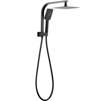 Taran Twin Shower Half Rail Matte Black 250MM