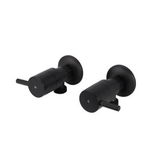 Round Washing Machine 1/4 Turn Stops Matte Black