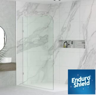 Yarra Radius Corner Frameless Shower Screen Panel 900mm (EnduroShield Treatment)