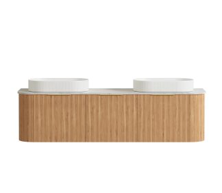 Bondi Woodland 1800 Curve Oak Fluted Vanity