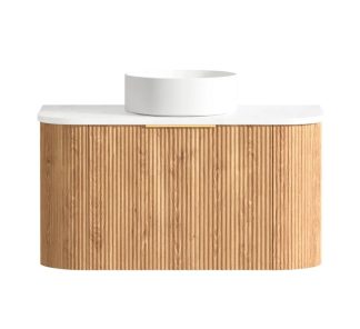 Bondi Woodland 900 Curve Oak Fluted Vanity