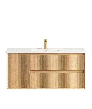 Byron Fluted Woodland Oak Vanity 1200mm Ceramic Top