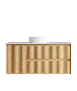 Byron Fluted Woodland Oak Vanity 1200mm Stone Top