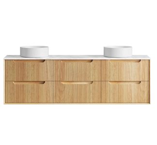 Byron Fluted Woodland Oak Vanity 1800mm