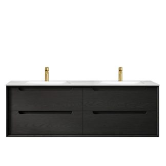 Byron Black Oak Vanity 1500mm