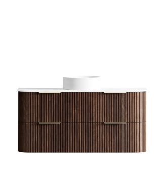 Havana Sable Walnut 1200 Curve Fluted Vanity