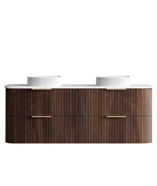 Havana Sable Walnut 1500 Curve Fluted Vanity Basin Top